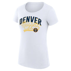 NBA - Denver Nuggets G-III 4Her by Carl Banks Women's Super-Slim Fit Lightweight Filigree Logo T-Shirt - White
