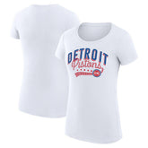 NBA - Detroit Pistons G-III 4Her by Carl Banks Women's Super-Slim Fit Lightweight Filigree Logo T-Shirt - White