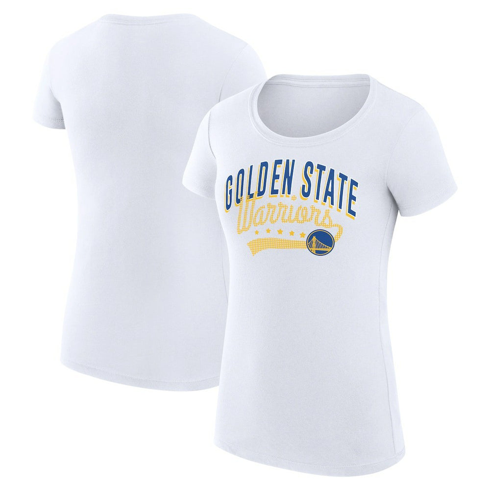NBA - Golden State Warriors G-III 4Her by Carl Banks Women's Super-Slim Fit Lightweight Filigree Logo T-Shirt - White