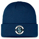 Seattle Kraken Fanatics Authentic Pro Training Camp Cuffed Knit Hat Deep Sea Blue
