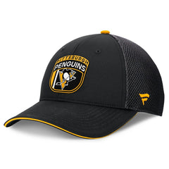 Pittsburgh Penguins Fanatics 2024 NHL Draft On Stage Trucker Adjustable Hat Black