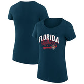 Florida Panthers - G-III 4Her by Carl Banks Women's Super-Slim Fit Lightweight Filigree Logo T-Shirt – Navy
