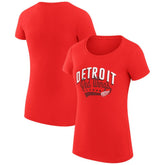 Detroit Red Wings - G-III 4Her by Carl Banks Women's Super-Slim Fit Lightweight Filigree Logo T-Shirt – Red
