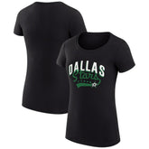 Dallas Stars - G-III 4Her by Carl Banks Women's Super-Slim Fit Lightweight Filigree Logo T-Shirt – Black