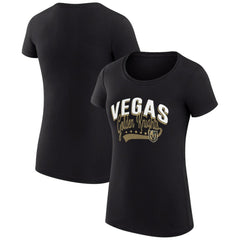 Vegas Golden Knights G-III 4Her by Carl Banks Women's Super-Slim Fit Lightweight Filigree Logo T-Shirt – Black