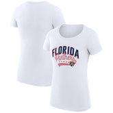 Florida Panthers - G-III 4Her by Carl Banks Women's Super-Slim Fit Lightweight Filigree Logo T-Shirt – White
