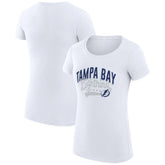 Tampa Bay Lightning - G-III 4Her by Carl Banks Women's Super-Slim Fit Lightweight Filigree Logo T-Shirt – White