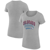 Colorado Avalanche - G-III 4Her by Carl Banks Women's Super-Slim Fit Lightweight Filigree Logo T-Shirt – Gray