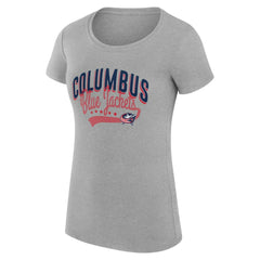 Columbus Blue Jackets - G-III 4Her by Carl Banks Women's Super-Slim Fit Lightweight Filigree Logo T-Shirt – Gray