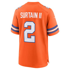 Patrick Surtain II Denver Broncos Mile High Collection 1977 Throwback Player Game Jersey Orange - Nike