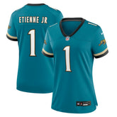 Travis Etienne Jr Jacksonville Jaguars Women's Prowler Throwback Game Jersey Teal - Nike