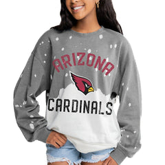 Arizona Cardinals Gameday Couture Women's Oversized Coin Toss Faded French Terry Tri-Blend Pullover Sweatshirt Gray - NFL