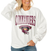 Washington Commanders Gameday Couture Women's Oversized Yard Line Tri-Blend Pullover Sweatshirt White - NFL