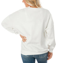 Dallas Cowboys Gameday Couture Women's Oversized Yard Line Tri-Blend Pullover Sweatshirt White - NFL