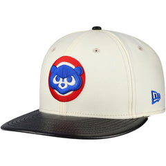 Chicago Cubs New Era Game Night Leather Visor 59FIFTY Fitted Hat Clearance