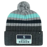 Seattle Kraken '47 Stack Patch Cuffed Knit Hat with Pom Gray