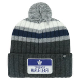 Toronto Maple Leafs - '47 Stack Patch Cuffed Knit Hat with Pom Gray
