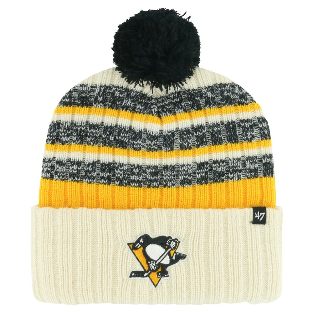 Pittsburgh Penguins '47 Tavern Cuffed Knit Hat with Pom Cream