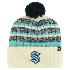 Seattle Kraken '47 Tavern Cuffed Knit Hat with Pom Cream