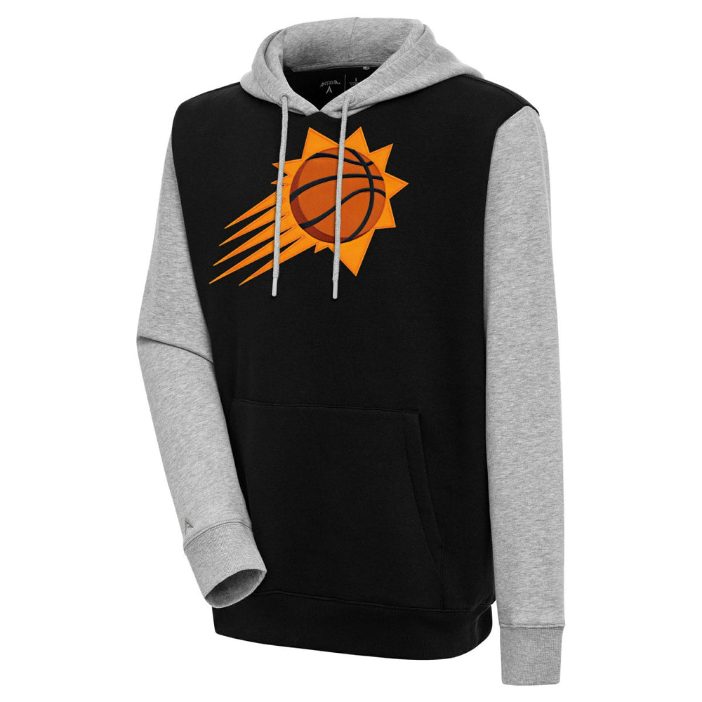 NBA - Phoenix Suns Antigua Victory Colorblock Pullover Hoodie - Black/Heather Gray
