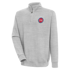 NBA - Detroit Pistons Antigua Victory Quarter-Zip Pullover Top - Heather Gray