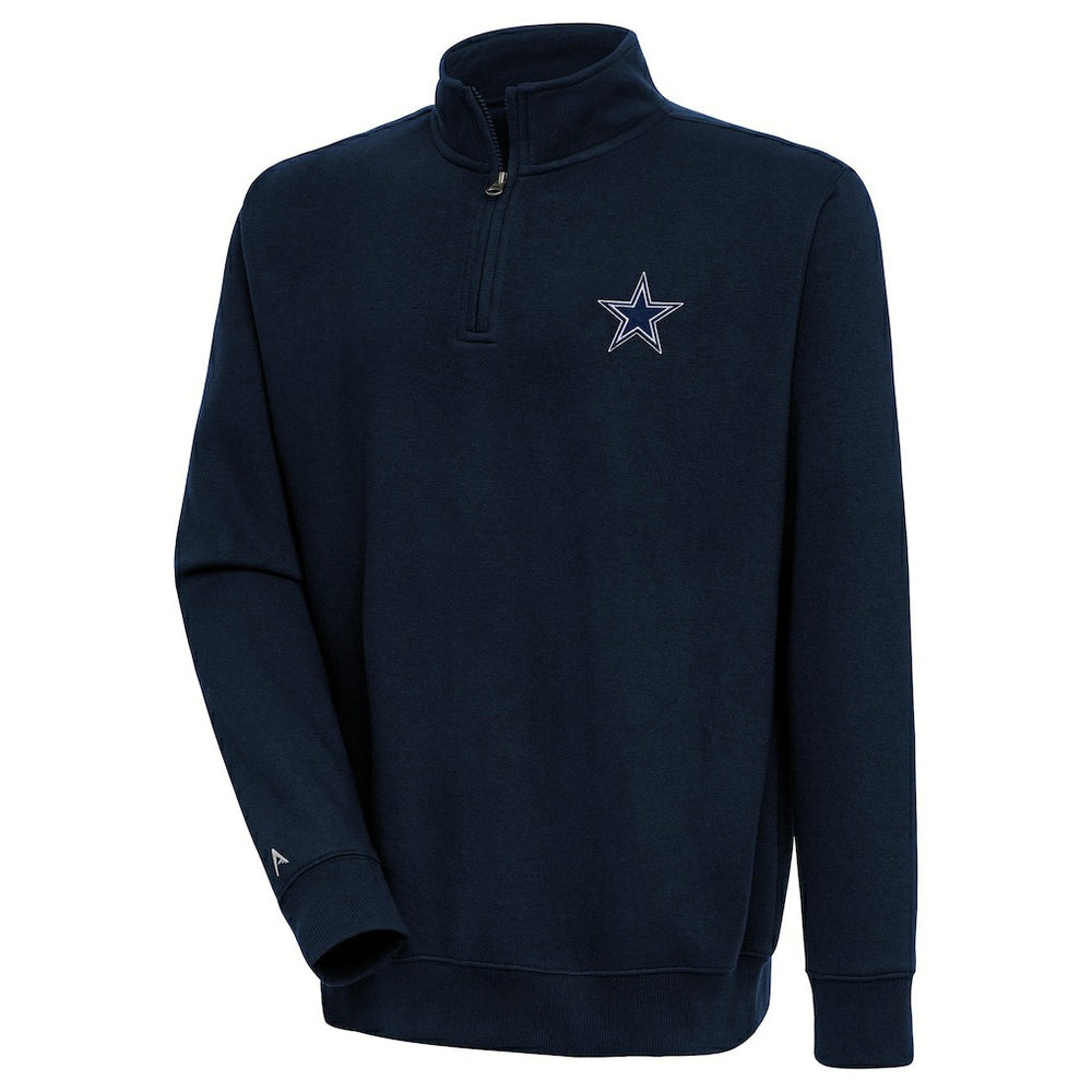 Dallas Cowboys Antigua Victory Quarter-Zip Pullover Top Navy - NFL