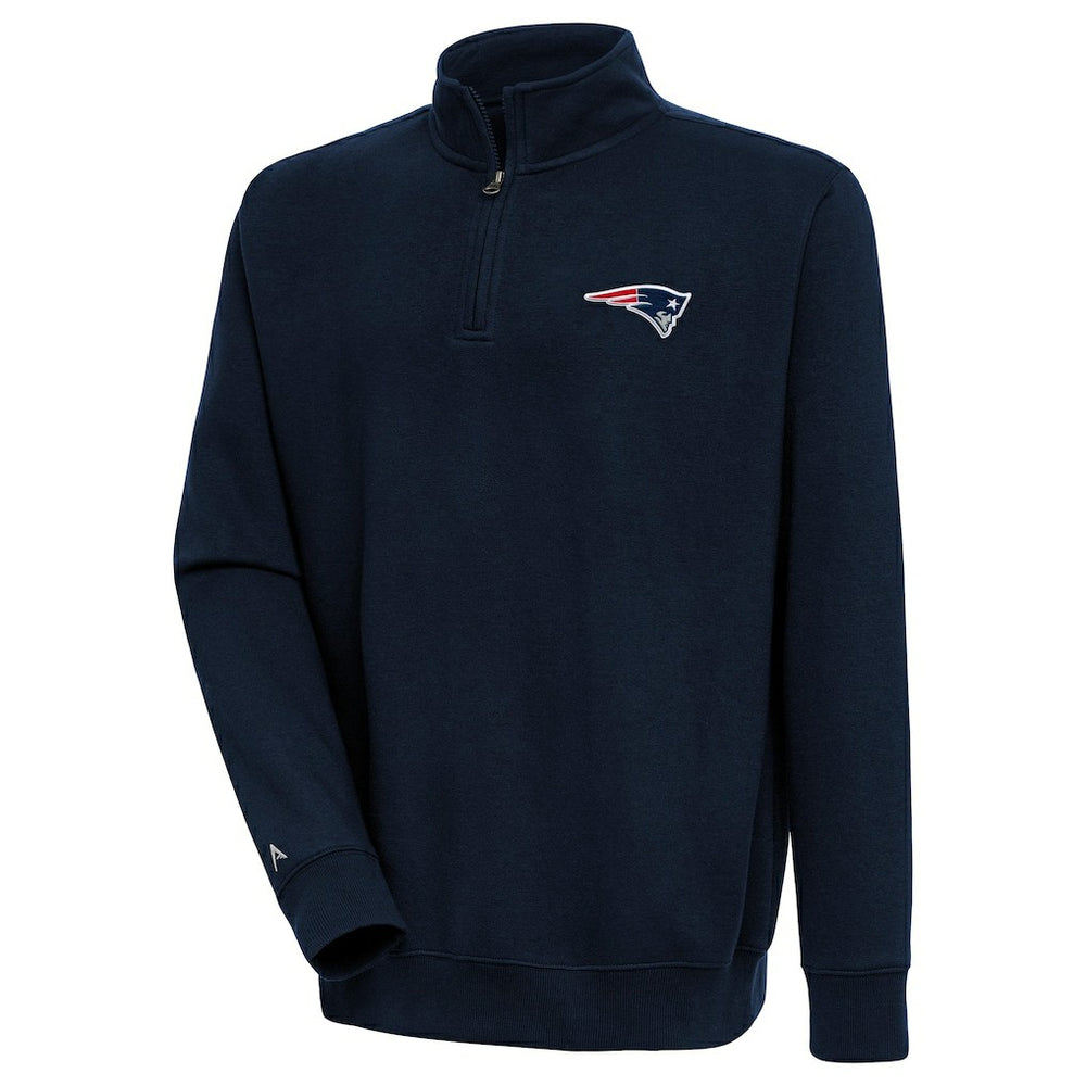 New England Patriots Antigua Victory Quarter-Zip Pullover Top Navy - NFL