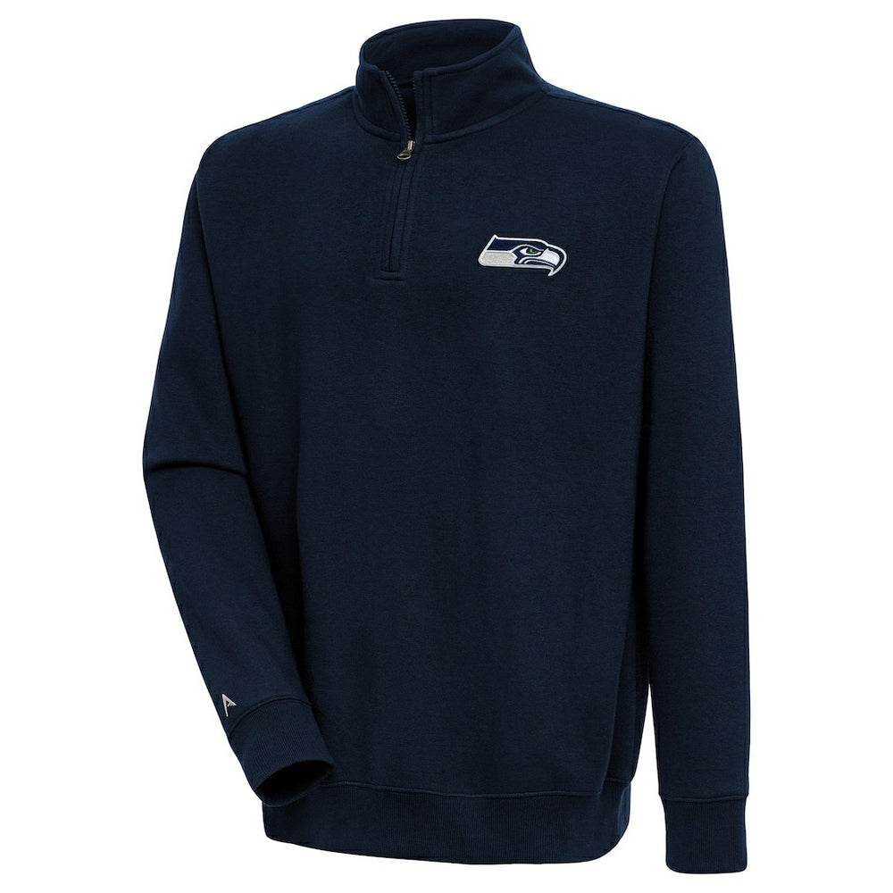 Seattle Seahawks Antigua Victory Quarter-Zip Pullover Top College Navy - NFL