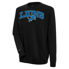 Detroit Lions Antigua Victory Chenille Pullover Sweatshirt Black - NFL