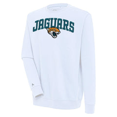 Jacksonville Jaguars Antigua Victory Chenille Pullover Sweatshirt White - NFL