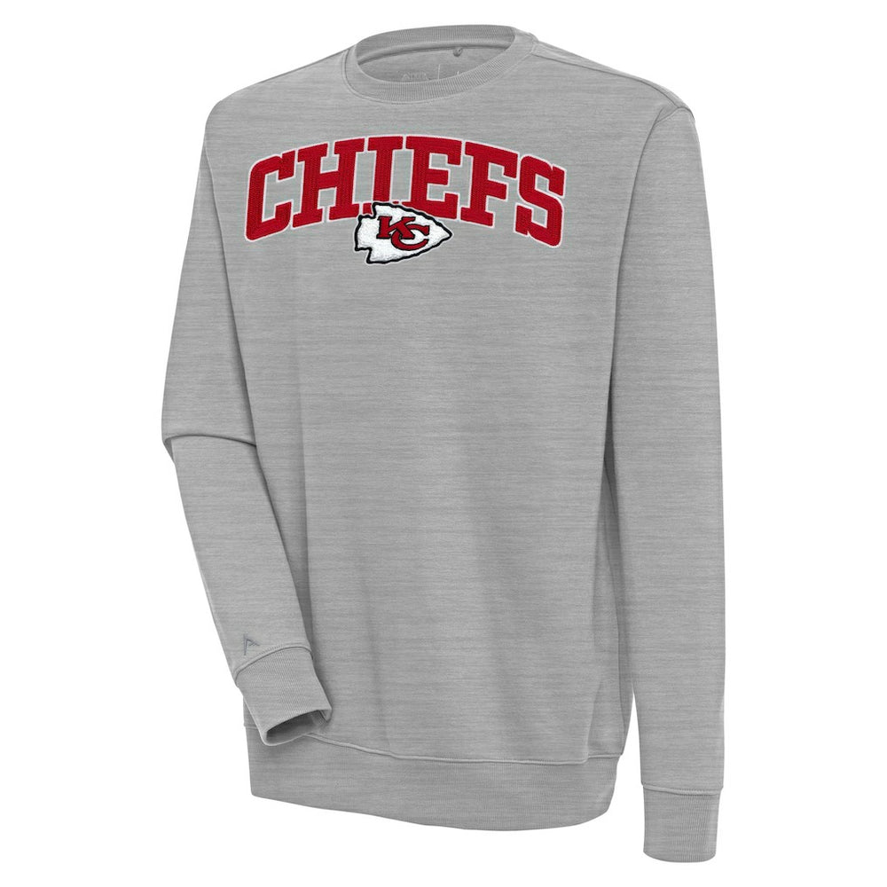 Kansas City Chiefs Antigua Victory Chenille Pullover Sweatshirt Heather Gray - NFL