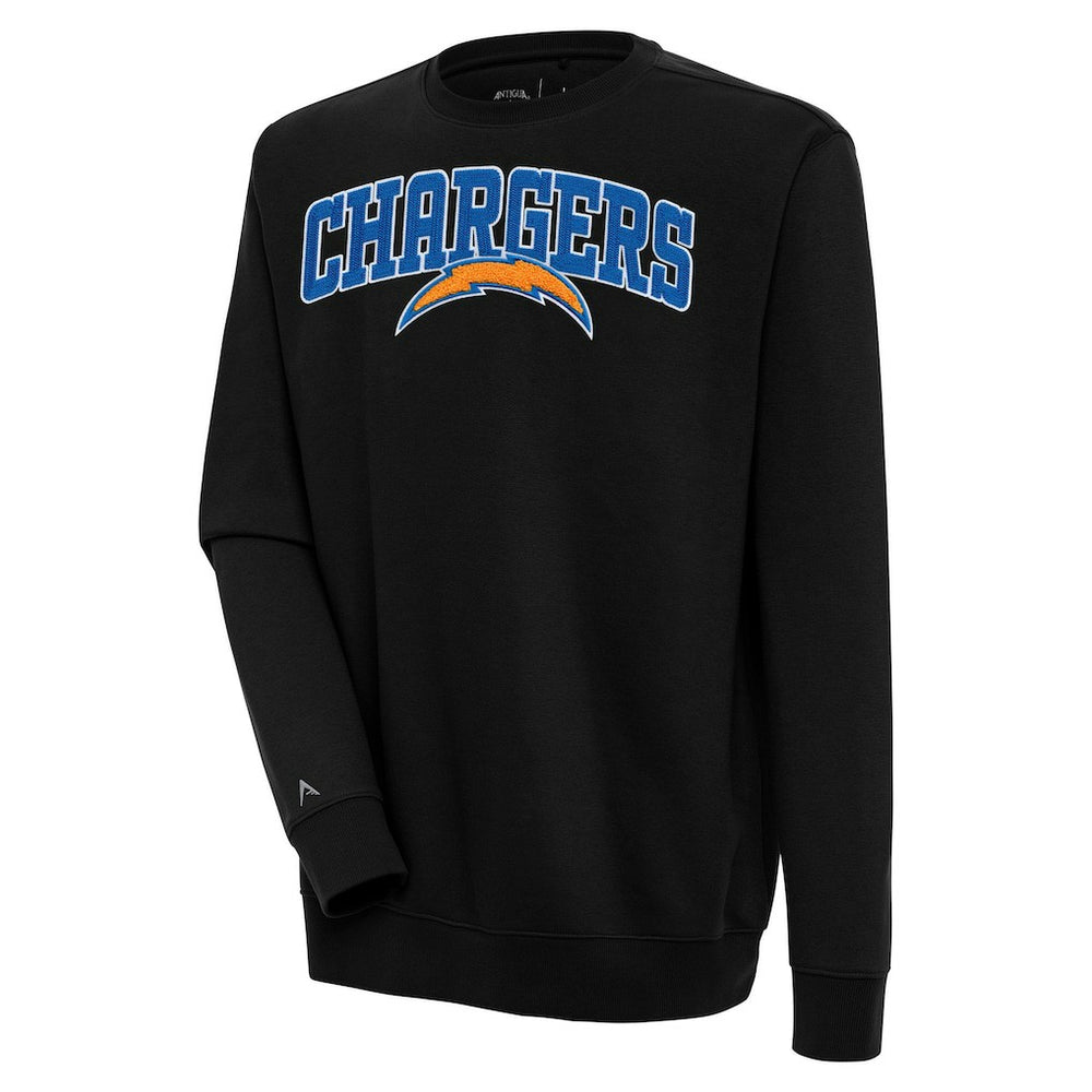 Los Angeles Chargers Antigua Victory Chenille Pullover Sweatshirt Black - NFL