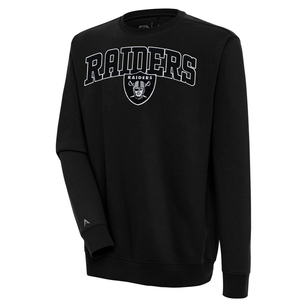 Las Vegas Raiders Antigua Victory Chenille Pullover Sweatshirt Black - NFL