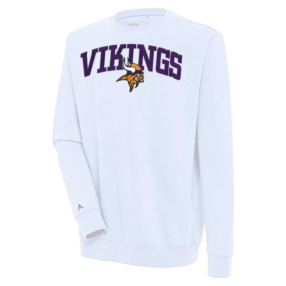 Minnesota Vikings Antigua Victory Chenille Pullover Sweatshirt White - NFL