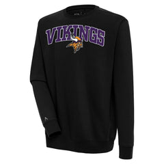 Minnesota Vikings Antigua Victory Chenille Pullover Sweatshirt Black - NFL