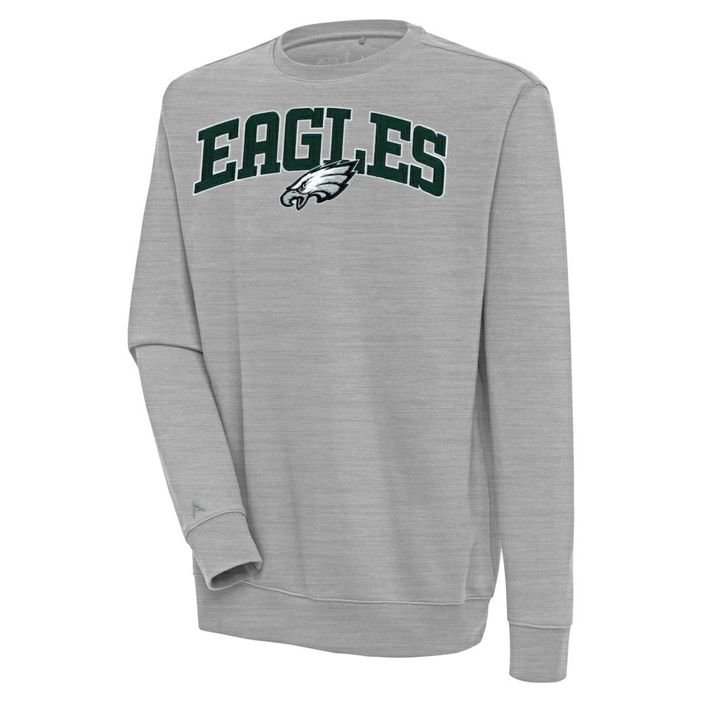 Philadelphia Eagles Antigua Victory Chenille Pullover Sweatshirt Heather Gray - NFL
