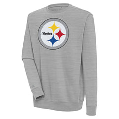 Pittsburgh Steelers Antigua Victory Pullover Sweatshirt Heather Gray - NFL