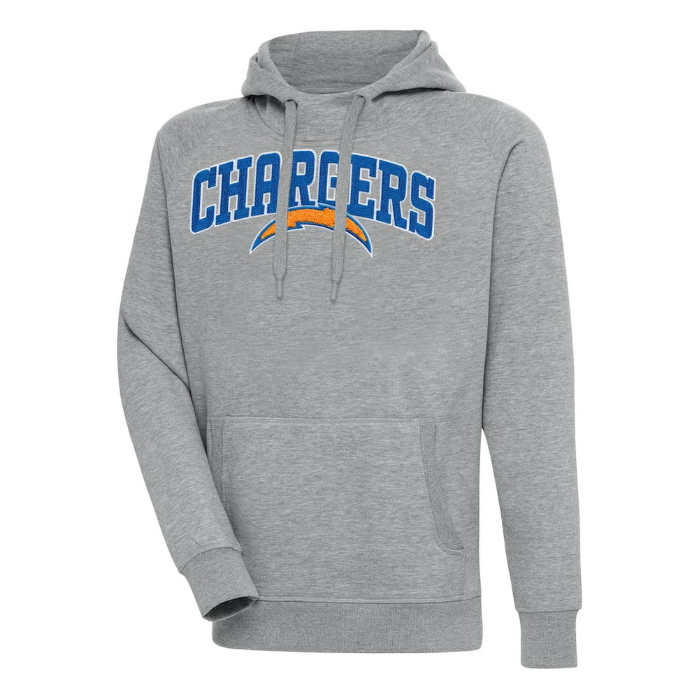 Los Angeles Chargers Antigua Victory Pullover Hoodie Heather Gray - NFL