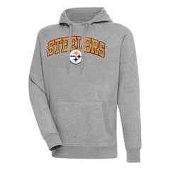 Pittsburgh Steelers Antigua Victory Pullover Hoodie Heather Gray - NFL