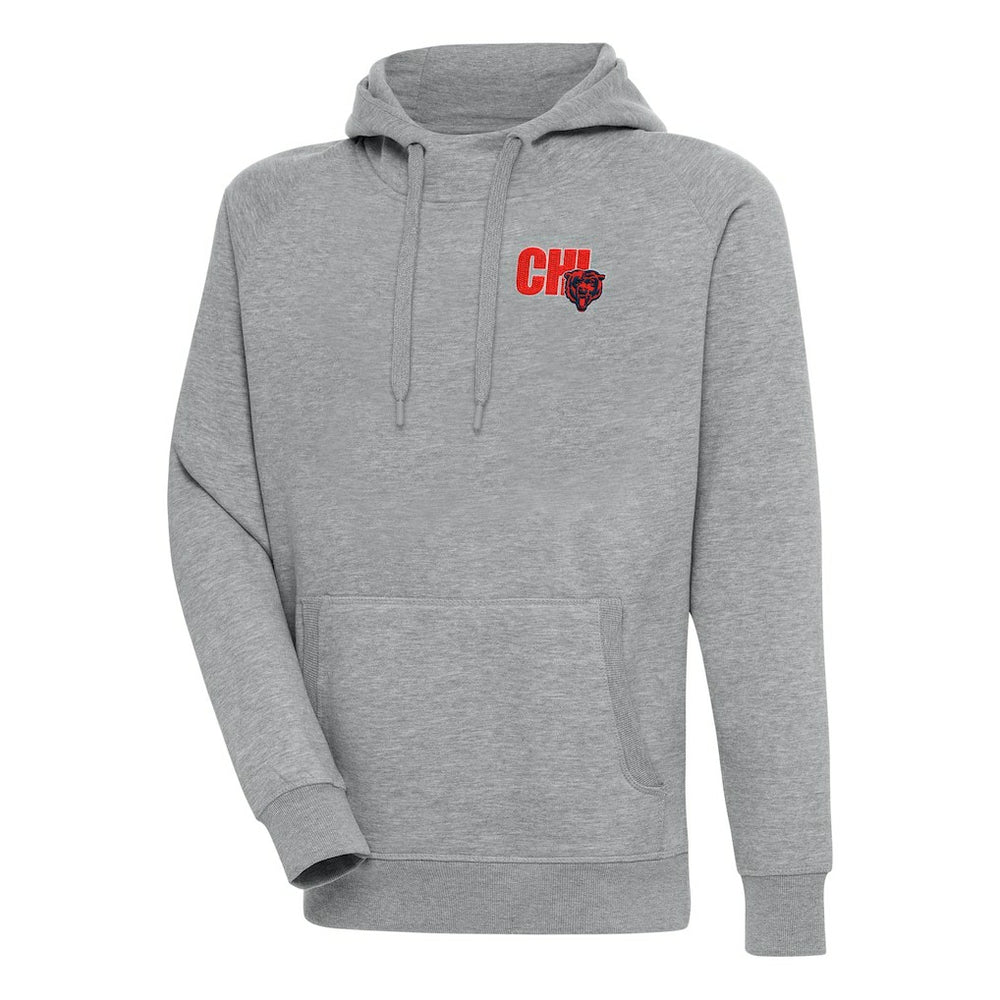 Chicago Bears Antigua Victory Pullover Hoodie Heather Gray - NFL