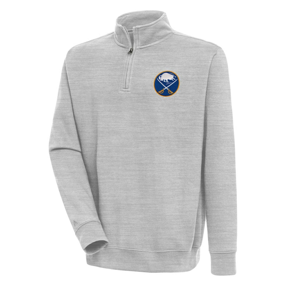 Buffalo Sabres - Antigua Victory Quarter-Zip Pullover Top Heather Gray