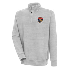 Florida Panthers - Antigua Victory Quarter-Zip Pullover Top Heather Gray