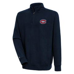 Montreal Canadiens - Antigua Victory Quarter-Zip Pullover Top Navy