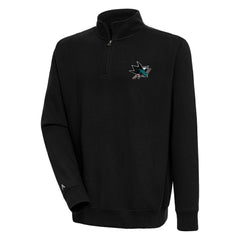 San Jose Sharks - Antigua Victory Quarter-Zip Pullover Top Black