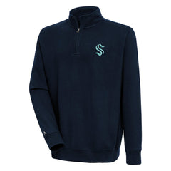 Seattle Kraken Antigua Victory Quarter-Zip Pullover Top Navy