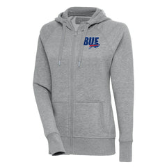 Buffalo Bills Antigua Women's Victory Full-Zip Hoodie Heather Gray - NFL