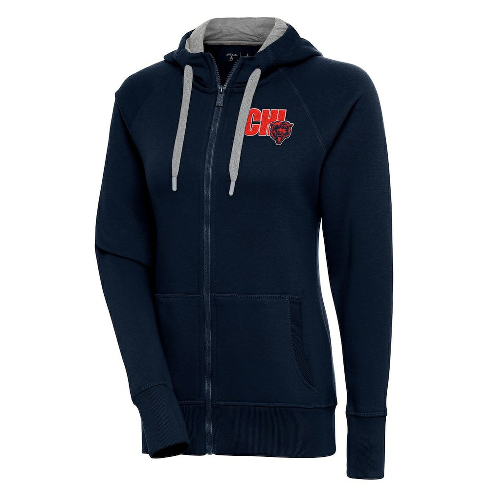 Chicago Bears Antigua Women's Victory Full-Zip Hoodie Navy - NFL