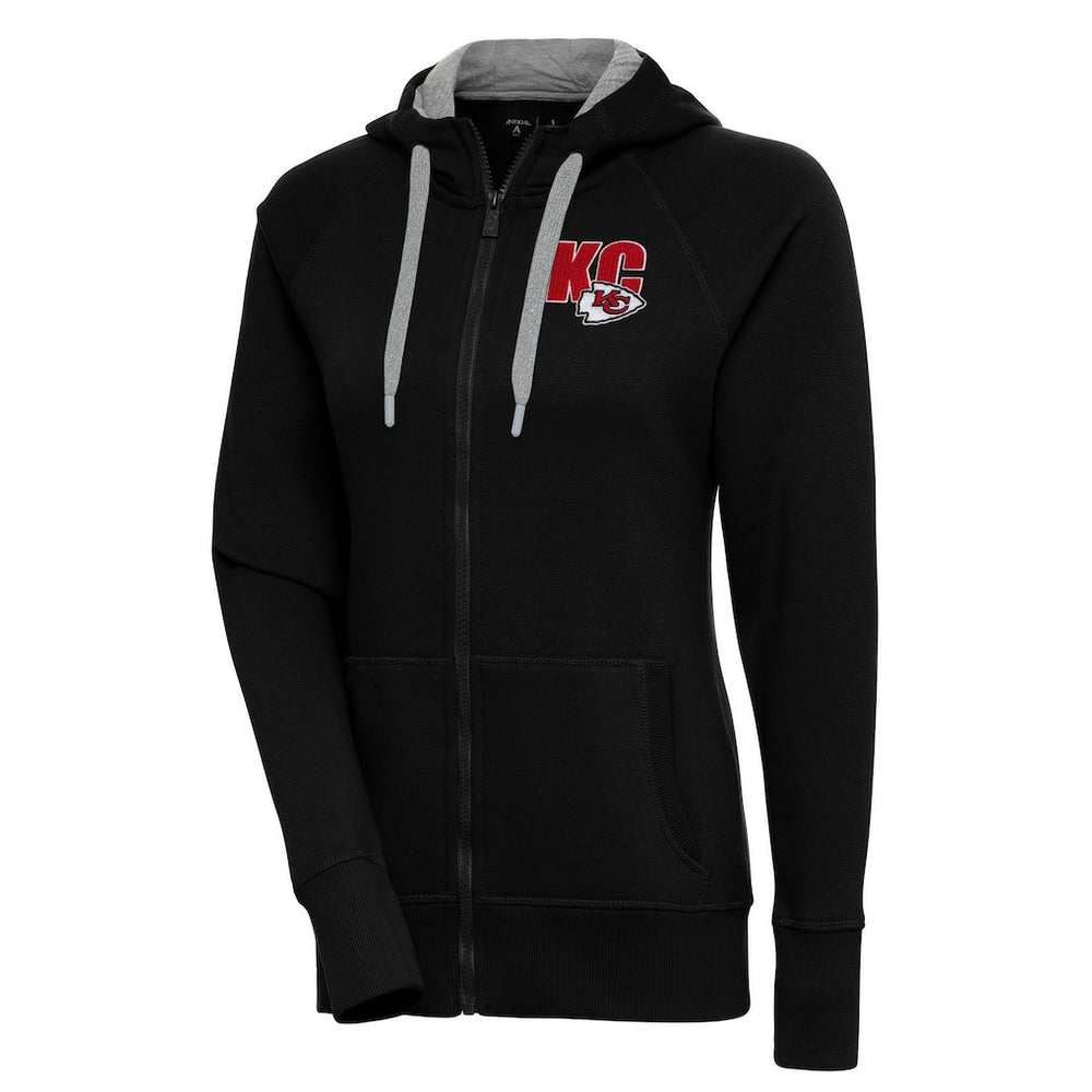 Kansas City Chiefs Antigua Women's Victory Full-Zip Hoodie Black - NFL