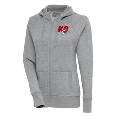 Kansas City Chiefs Antigua Women's Victory Full-Zip Hoodie Heather Gray - NFL