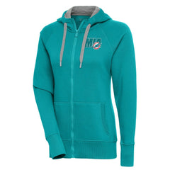 Miami Dolphins Antigua Women's Victory Full-Zip Hoodie Aqua - NFL